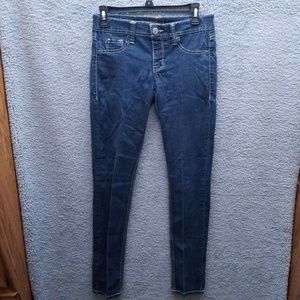 2 BW/U Women's Skinny Blue Jeans Lace Cotton Blend Sz Small 29.5" 31.75" 7.75"